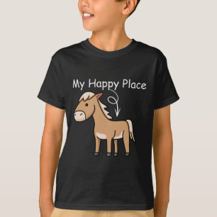 My Happy Place Horseback Riding Equestrian Lover C T-Shirt