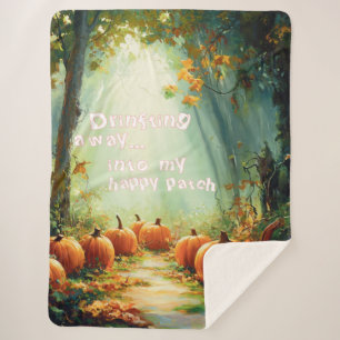 My Happy Pumpkin Patch Large Sherpa Blanket