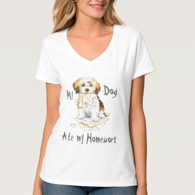 My Havanese Ate My Homework T-Shirt (Front)