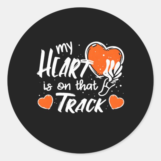 My He Is On T Track Track And Field Mum Classic Round Sticker (Front)