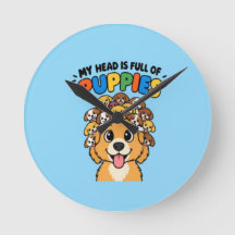 My Head is Full of Puppies Cute Dog Doodle Funny B