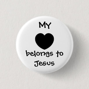 My heart 3 cm round badge