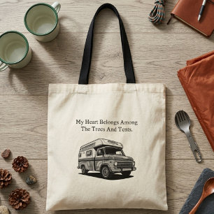 My Heart Among Trees Tents Nature Lover Camping Tote Bag