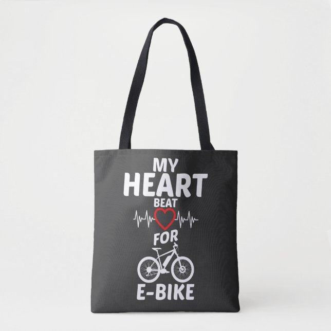 My Heart beat for Ebike E Bike T-Shirt Tote Bag (Front)