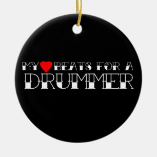 My Heart Beats For a Drummer Ceramic Tree Decoration
