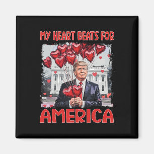 My Heart Beats For America Trump Valentine's Day 4 Magnet