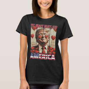 My Heart Beats For America Trump Valentine's Day 5 T-Shirt
