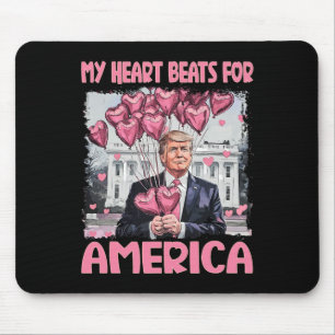 My Heart Beats For America Trump Valentine's Day Mouse Pad