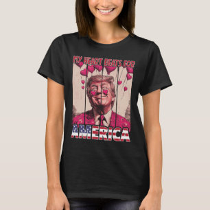 My Heart Beats For America Trump Valentine's Day U T-Shirt