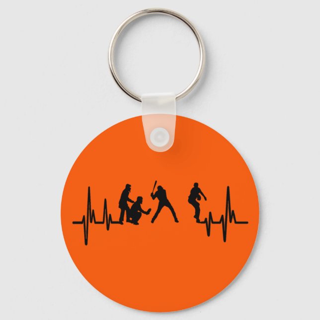 My Heart Beats For Baseball Keychain (Front)
