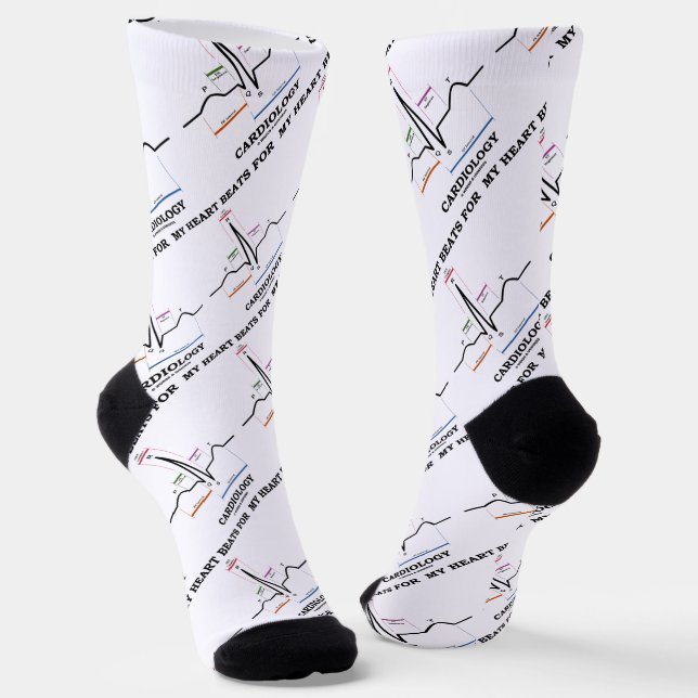 My Heart Beats For Cardiology Electrocardiogram Socks (Angled)