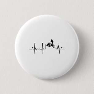 My Heart Beats For Mountain Biking Bike Cyclist He 6 Cm Round Badge