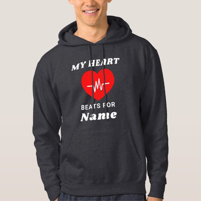 My Heart Beats For Personalised Hooded Sweatshirt (Front)