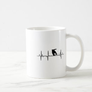My Heart Beats For Snowboarding Snowboard Fan Ecg Coffee Mug