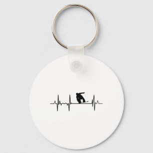 My Heart Beats For Snowboarding Snowboard Fan Ecg Key Ring
