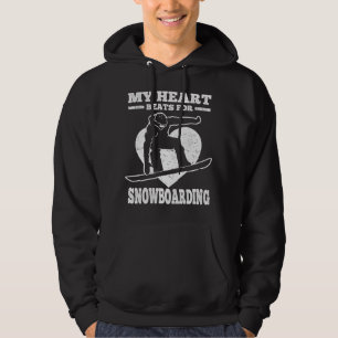 My Heart Beats For Snowboarding Snowboarder Hoodie