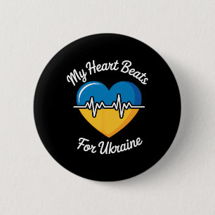 My Heart Beats For Ukraine Heart Ukrainian Flag He 6 Cm Round Badge