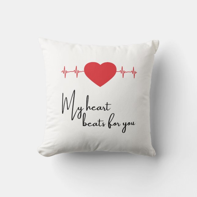 My heart beats for you cushion (Front)