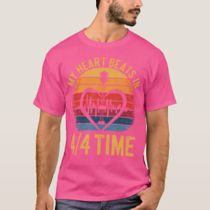 My Heart Beats In 4 4 Time Retro Acoustic Guitar G T-Shirt