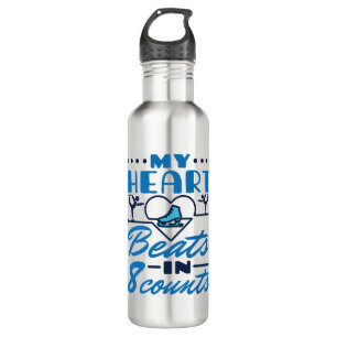 My Heart Beats in 8 Counts Figure Skating Skater 710 Ml Water Bottle