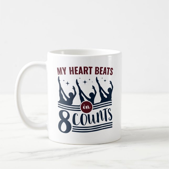 My Heart Beats In 8 Counts Synchronized Swimming Coffee Mug (Left)