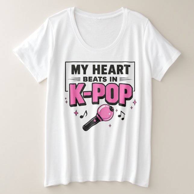 My Heart Beats in K-POP Graphic Tee (Design Front)