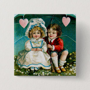 My Heart Beats Warm... 15 Cm Square Badge