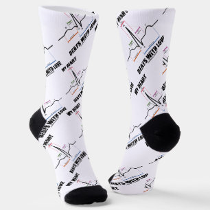 My Heart Beats With Love Electrocardiogram ECG Socks