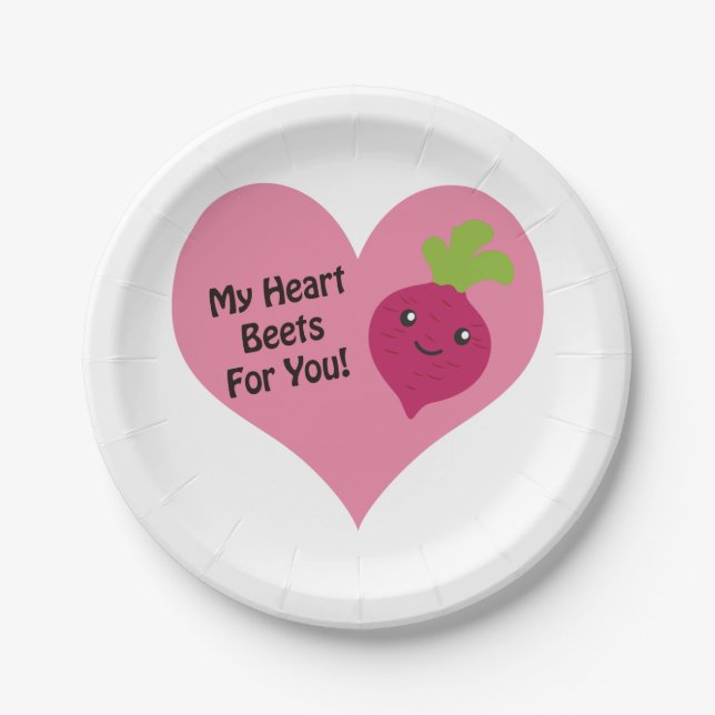 My Heart Beets for you Paper Plate (Front)