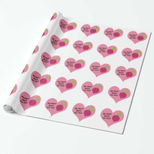 My Heart Beets for you Wrapping Paper (Unrolled)