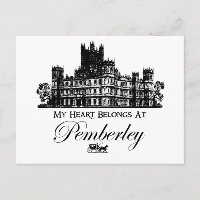 My Heart Belongs At Pemberley Postcard (Front)