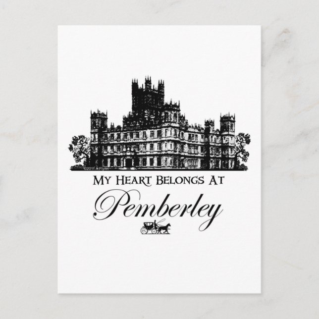 My Heart Belongs At Pemberley Postcard (Front)