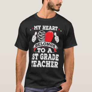 My Heart Belongs To 1st First Grade Teacher's Husb T-Shirt