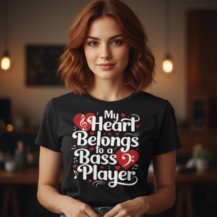 My Heart Belongs to a Bass Player Funny Musician Tri-Blend Shirt