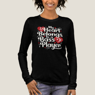 My Heart Belongs to a Bass Player Funny Musician Tri-Blend Shirt