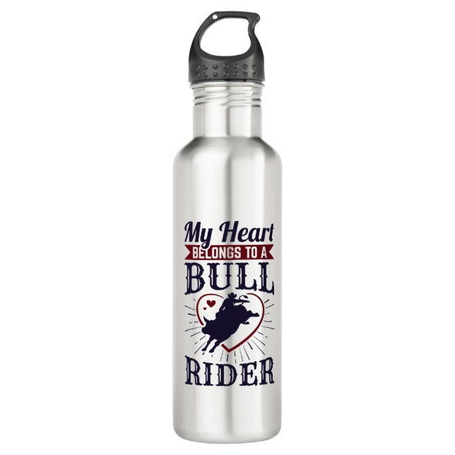 My Heart Belongs To a Bull Rider 710 Ml Water Bottle (Front)