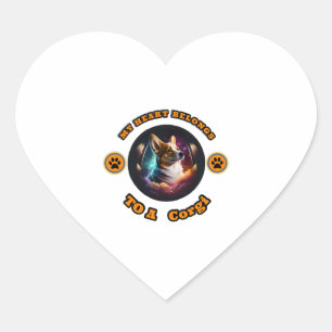 My Heart Belongs To A Corgi Sticker
