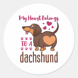 My Heart Belongs to a Dachshund Classic Round Sticker