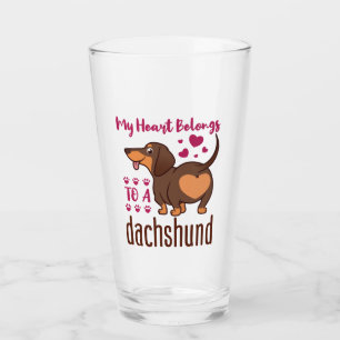 My Heart Belongs to a Dachshund Glass