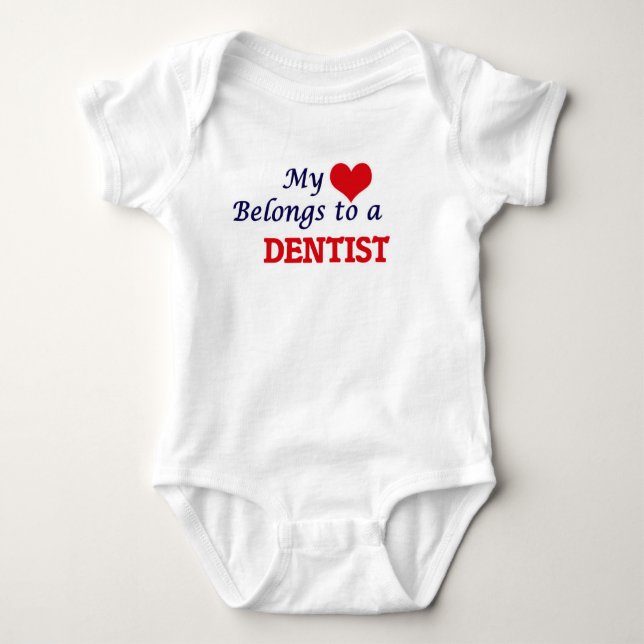 My heart belongs to a Dentist Baby Bodysuit (Front)
