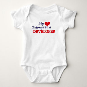 My heart belongs to a Developer Baby Bodysuit