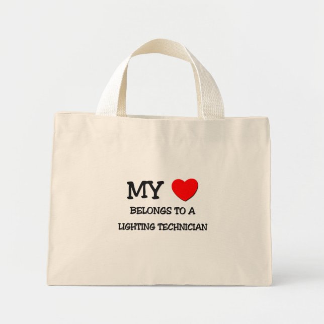 My Heart Belongs To A LIGHTING TECHNICIAN Mini Tote Bag (Front)