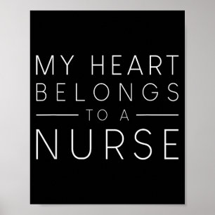 My Heart Belongs To A Nurse Valentine Love Rn Nurs Poster