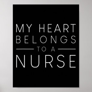 My Heart Belongs To A Nurse Valentine Love Rn Nurs Poster