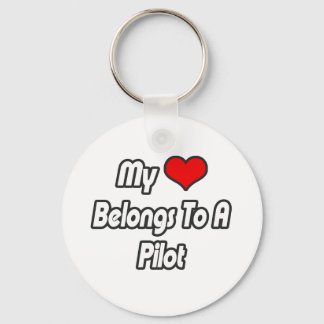 My Heart Belongs To A Pilot Key Ring