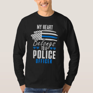 My Heart Belongs To A Police Officer Police Office T-Shirt