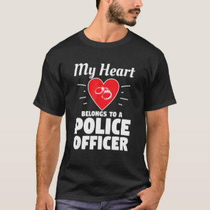 My Heart Belongs To A Police Officer Wife Husband T-Shirt