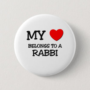 My Heart Belongs To A RABBI 6 Cm Round Badge