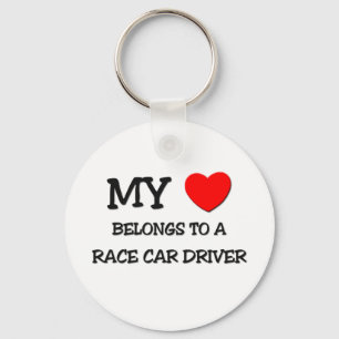My Heart Belongs To A RACE CAR DRIVER Key Ring