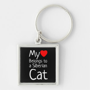 My Heart Belongs to a Siberian Cat (Key Chain) Key Ring
